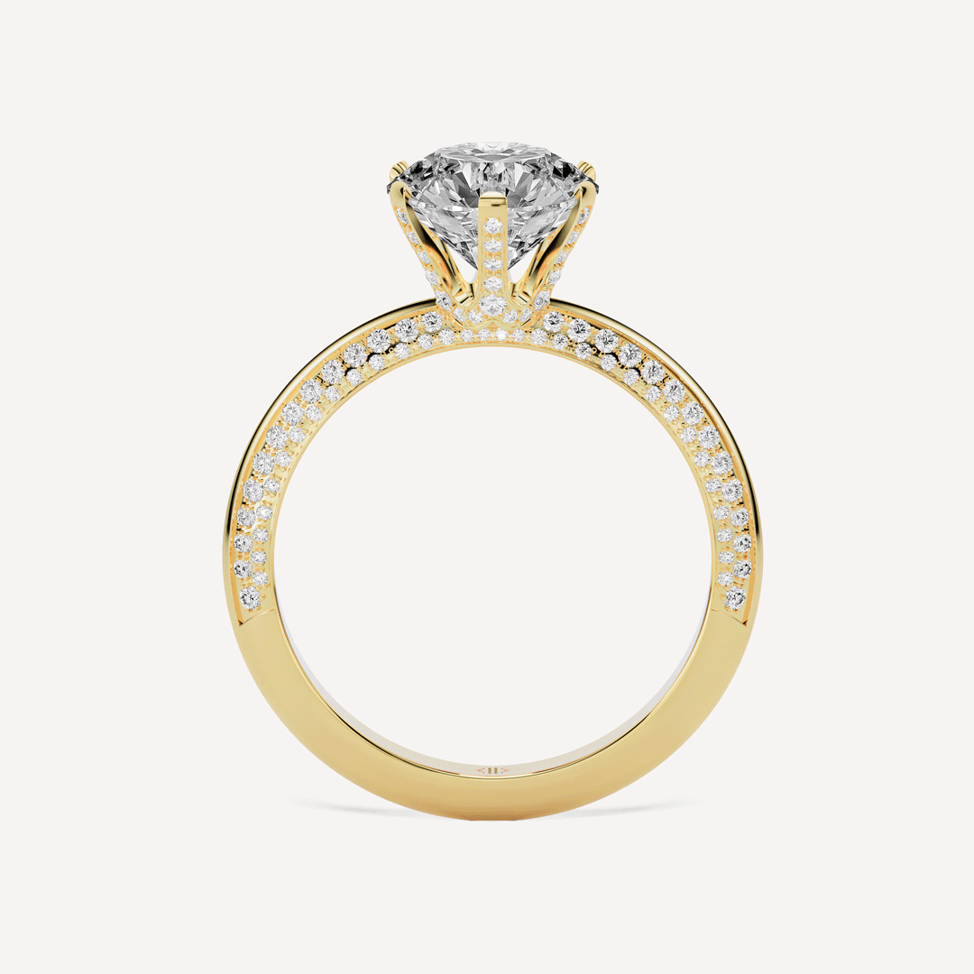 Brilliant Cut Solitaire Ring Paved image