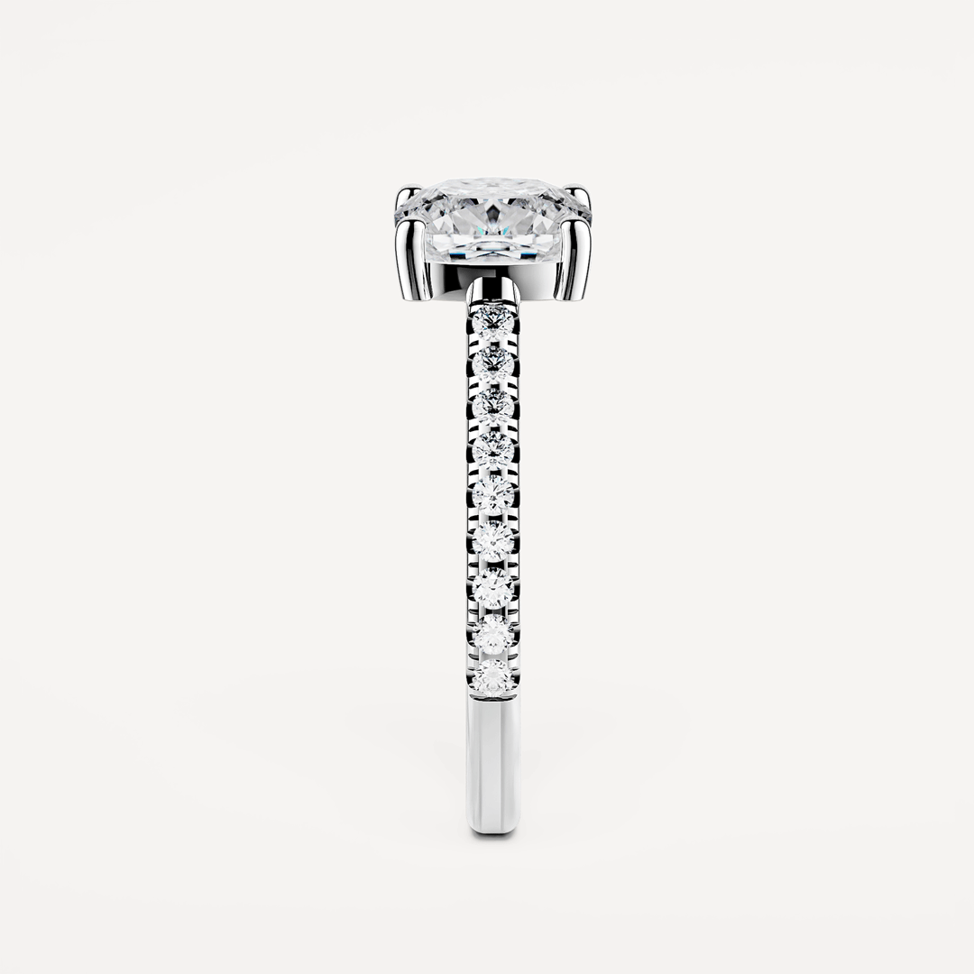 Cushion Cut Solitaire Ring Paved image